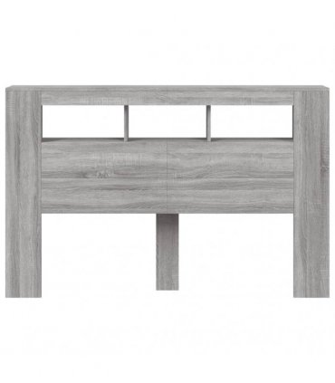 vidaXL LED Headboard Grey Sonoma 160x18.5x103.5 cm Engineered Wood
