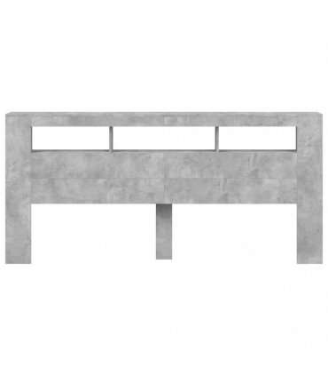 vidaXL LED Headboard Concrete Grey 220x18.5x103.5 cm Engineered Wood