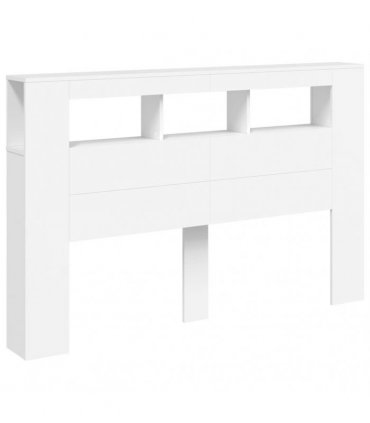 vidaXL LED Headboard White 160x18.5x103.5 cm Engineered Wood