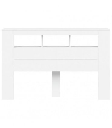 vidaXL LED Headboard White 160x18.5x103.5 cm Engineered Wood