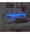 vidaXL LED Headboard White 180x18.5x103.5 cm Engineered Wood