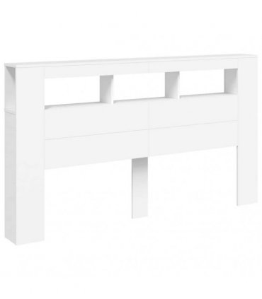 vidaXL LED Headboard White 180x18.5x103.5 cm Engineered Wood