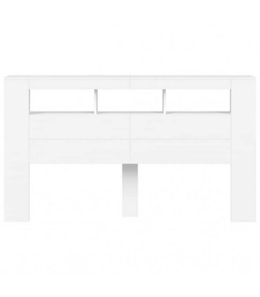 vidaXL LED Headboard White 180x18.5x103.5 cm Engineered Wood