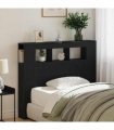 vidaXL LED Headboard Black Oak 120 x 18.5 x 103.5 cm Engineered Wood