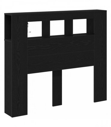 vidaXL LED Headboard Black Oak 120 x 18.5 x 103.5 cm Engineered Wood