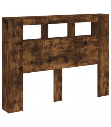 vidaXL LED Headboard Smoked Oak 140x18.5x103.5 cm Engineered Wood
