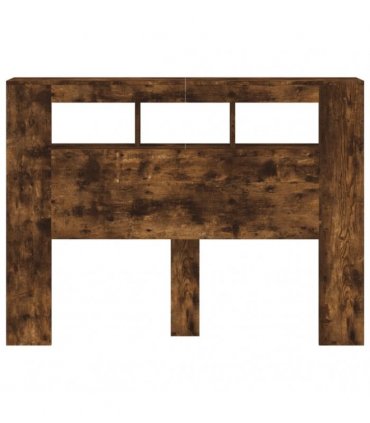 vidaXL LED Headboard Smoked Oak 140x18.5x103.5 cm Engineered Wood