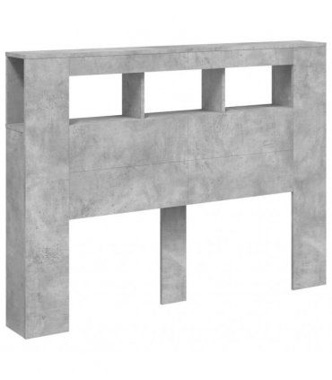 vidaXL LED Headboard Concrete Grey 140x18.5x103.5 cm Engineered Wood