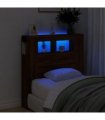 vidaXL LED Headboard Brown Oak 100x18.5x103.5 cm Engineered Wood