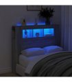 vidaXL LED Headboard Grey Sonoma 120x18.5x103.5 cm Engineered Wood