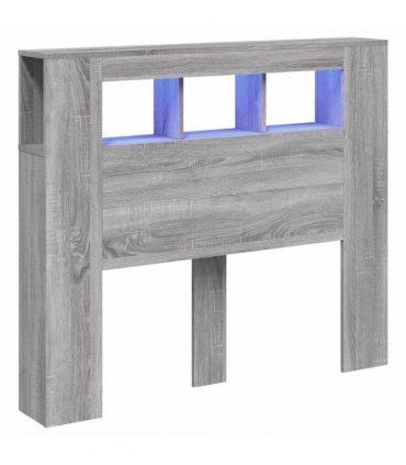 vidaXL LED Headboard Grey Sonoma 120x18.5x103.5 cm Engineered Wood