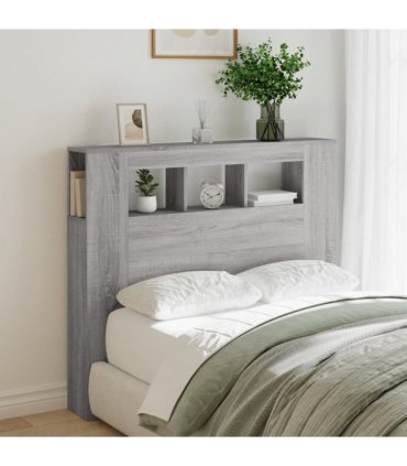 vidaXL LED Headboard Grey Sonoma 120x18.5x103.5 cm Engineered Wood