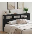 vidaXL LED Headboard Black Oak 200 x 18.5 x 103.5 cm Engineered Wood