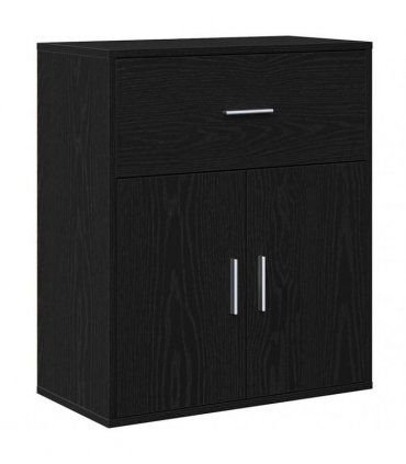 vidaXL Sideboard with Drawer Black Oak 60 x 31 x 70 cm Engineered Wood