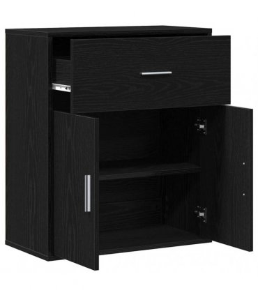 vidaXL Sideboard with Drawer Black Oak 60 x 31 x 70 cm Engineered Wood