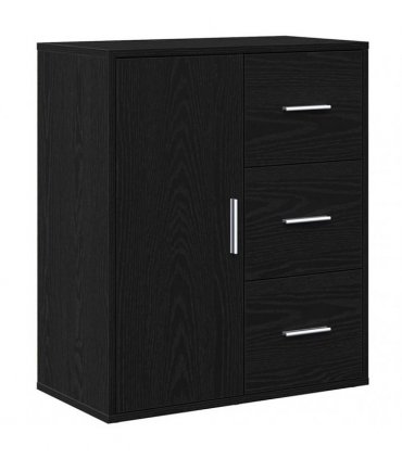 vidaXL Sideboard with Drawer Black Oak 60 x 31 x 70 cm Engineered Wood — V0672047743