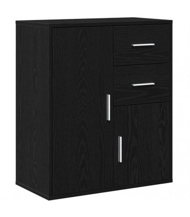 vidaXL Sideboard with Drawer Black Oak 60 x 31 x 70 cm Engineered Wood — V0672047759