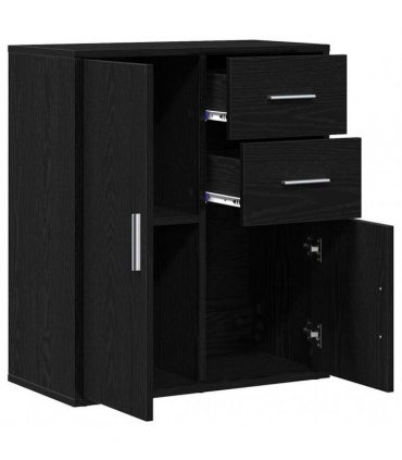 vidaXL Sideboard with Drawer Black Oak 60 x 31 x 70 cm Engineered Wood — V0672047759