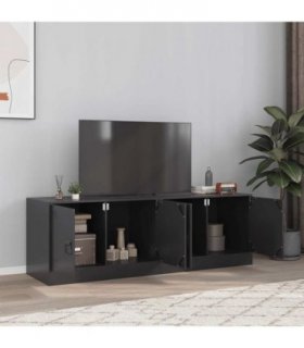 vidaXL TV Cabinets 2pcs Black 67x39x44 cm Steel