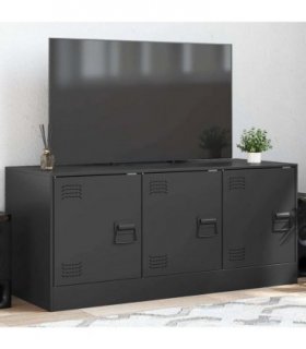 vidaXL TV Cabinet Black 99x39x44 cm Steel