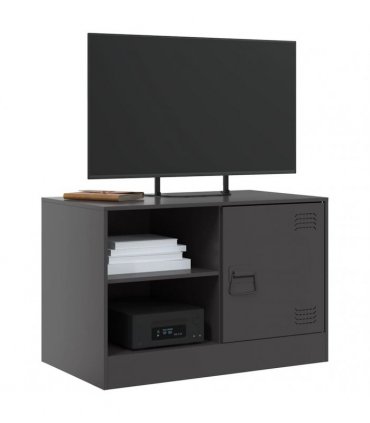 vidaXL TV Cabinet Black 67x39x44 cm Steel