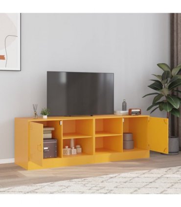 vidaXL TV Cabinets 2 pcs Mustard Yellow 67x39x44 cm Steel
