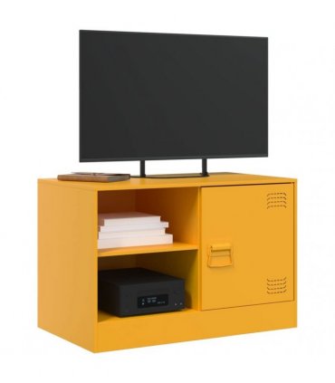 vidaXL TV Cabinets 2 pcs Mustard Yellow 67x39x44 cm Steel