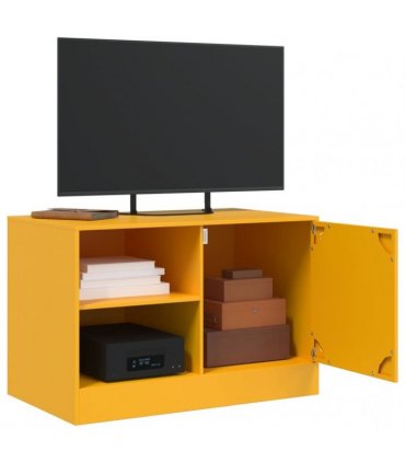 vidaXL TV Cabinets 2 pcs Mustard Yellow 67x39x44 cm Steel