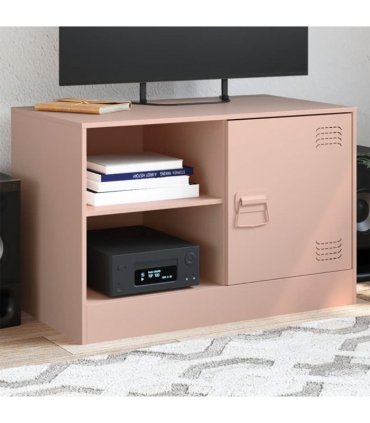 vidaXL TV Cabinet Pink 67x39x44 cm Steel