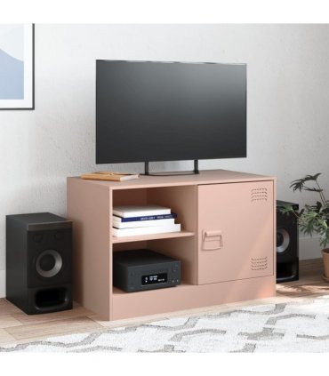 vidaXL TV Cabinet Pink 67x39x44 cm Steel