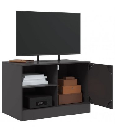 vidaXL TV Cabinets 2 pcs Black 67x39x44 cm Steel