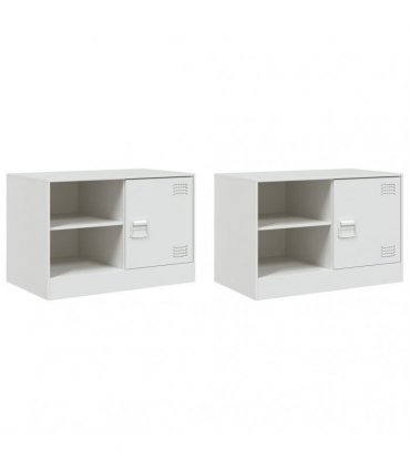 vidaXL TV Cabinets 2 pcs White 67x39x44 cm Steel — V0672047909