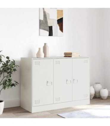 vidaXL Sideboard White 99x39x73 cm Steel