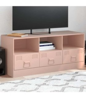 vidaXL TV Cabinet Pink 99x39x44 cm Steel — V0672047929