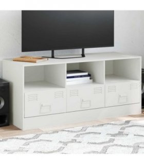 vidaXL TV Cabinet White 99x39x44 cm Steel — V0672047931