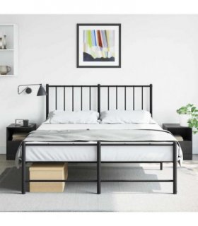 vidaXL Bedside Cabinet | Set of 2 | Black | Cold-rolled steel | Medium