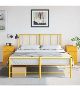 vidaXL Bedside Cabinets 2 pcs Mustard Yellow 34.5x39x62 cm Steel — V0672047975