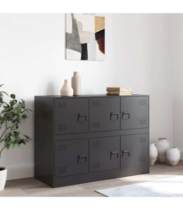 vidaXL Sideboard Black 99x39x73 cm Steel — V0672047981