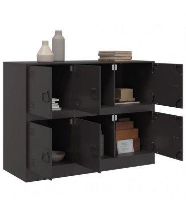 vidaXL Sideboard Black 99x39x73 cm Steel — V0672047981