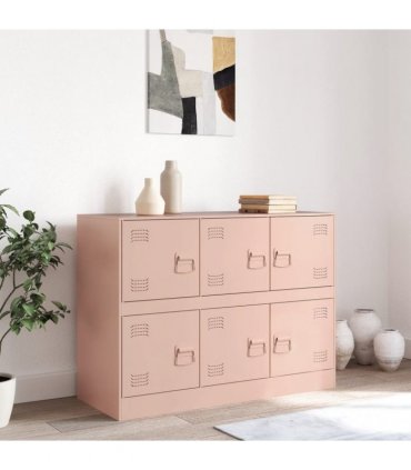 vidaXL Sideboard Pink 99x39x73 cm Steel — V0672047984