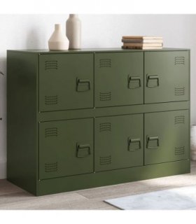 vidaXL Sideboard Olive Green 99x39x73 cm Steel — V0672047985