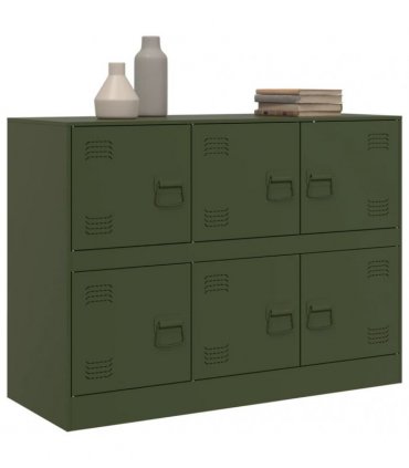vidaXL Sideboard Olive Green 99x39x73 cm Steel — V0672047985