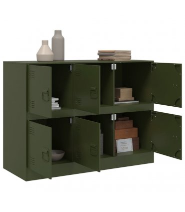 vidaXL Sideboard Olive Green 99x39x73 cm Steel — V0672047985