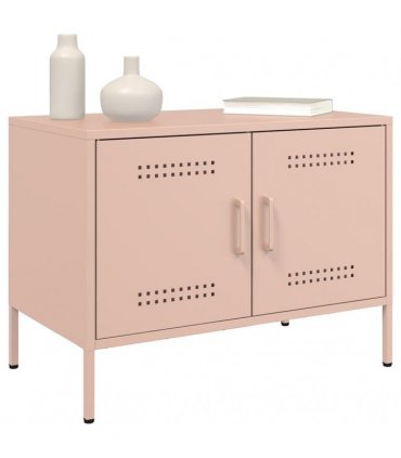 vidaXL TV Cabinets 2 pcs Pink 68x39x50.5 cm Steel
