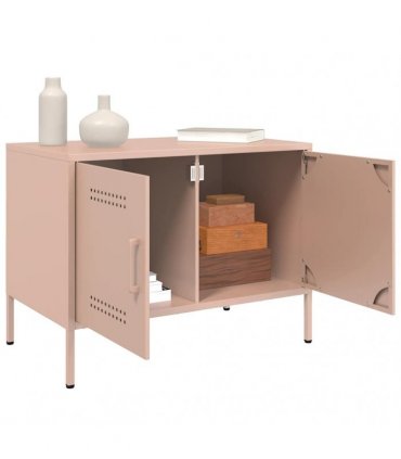 vidaXL TV Cabinets 2 pcs Pink 68x39x50.5 cm Steel
