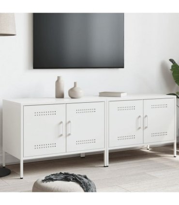 vidaXL TV Cabinets 2 pcs White 68x39x50.5 cm Steel