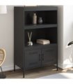 vidaXL Highboard Black 68x39x113 cm Steel