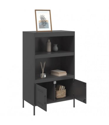 vidaXL Highboard Black 68x39x113 cm Steel