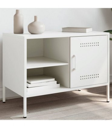 vidaXL TV Cabinet White 68x39x50.5 cm Steel