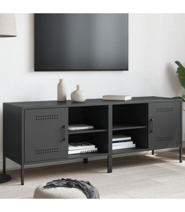 vidaXL TV Cabinets 2 pcs Black 68x39x50.5 cm Steel